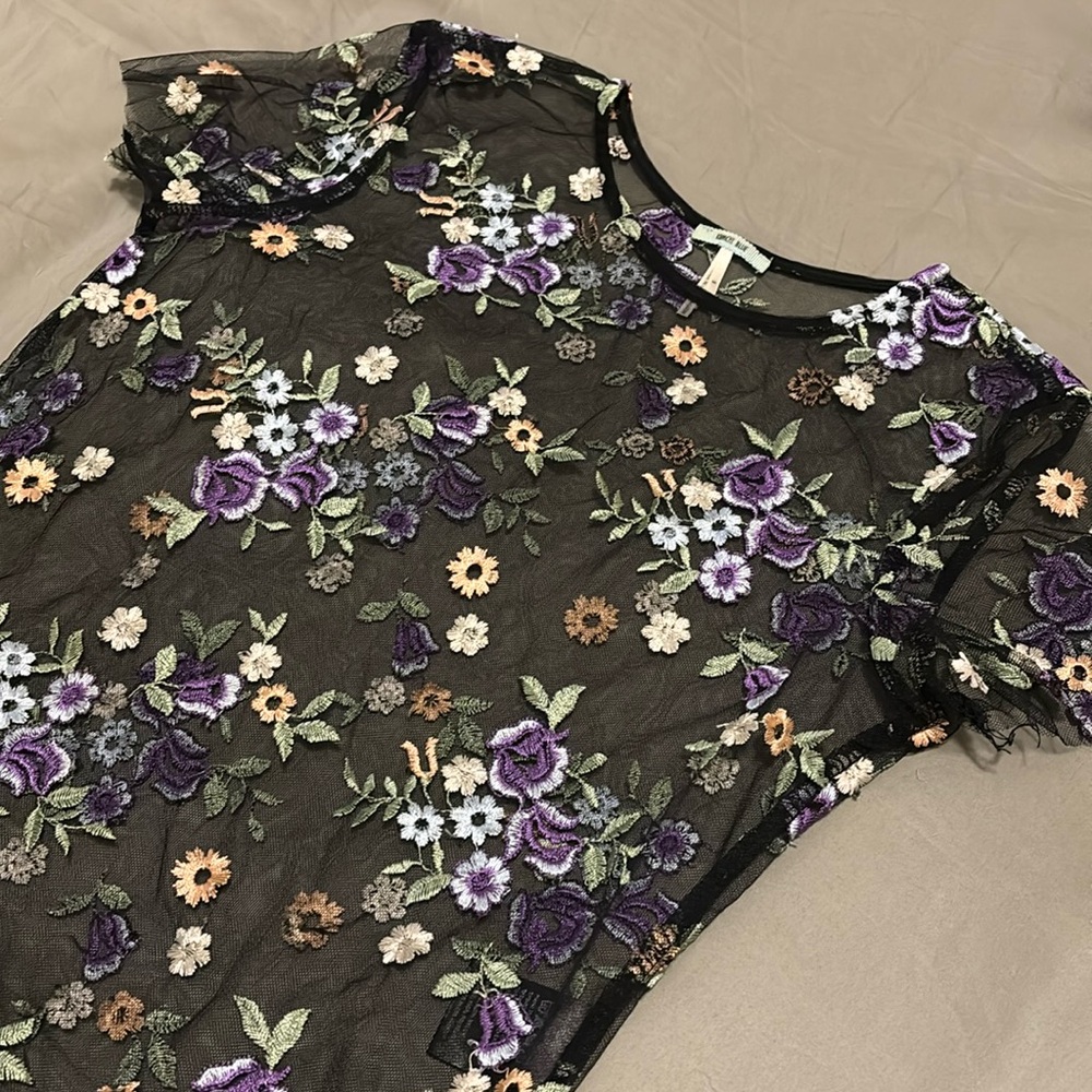 Embroidered Mesh Shirt